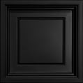Cast and Bevel - Coffered Square Ceiling Tile (2x2) Black Drop-In 16"