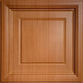 Cast and Bevel - Coffered Square Ceiling Tile (2x2) Caramel Wood Drop-In 16"