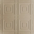 Cast and Bevel - Concentric Squares Ceiling or Wall Tile (2x2) Latte Glue-Up No Grid