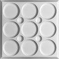Cast and Bevel - Ellipses Ceiling Tile (2x2) White Drop-In 15 16"