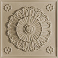 Cast and Bevel - Floral Medallion Ceiling Tile (2x2) Latte Drop-In 15 16"