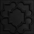 Cast and Bevel - Rosette Ceiling Tile (2x2) Black Drop-In 15 16"